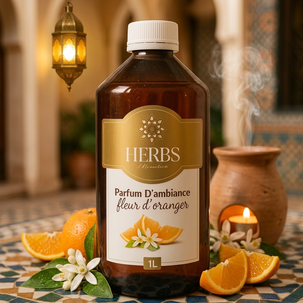 Parfum d'ambiance fleur d'oranger 1L pour spa et hammam au Maroc