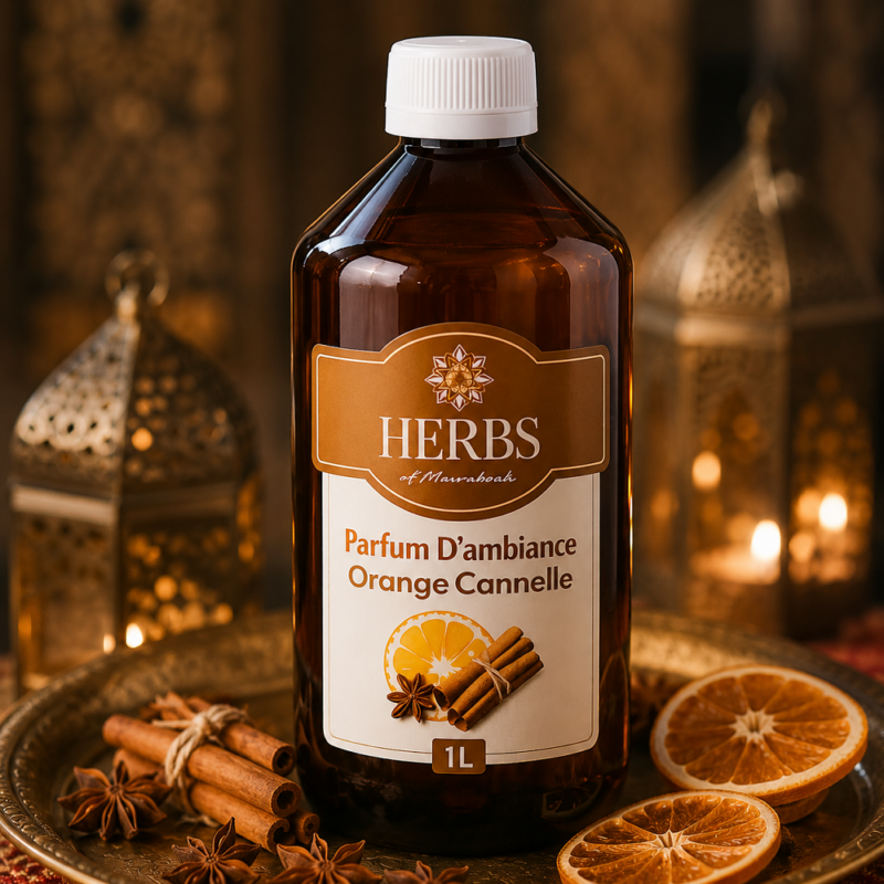 parfum d ambiance orange cannelle 1L recharge diffuseur brûleur professionnel spa hammam Maroc — equipementspa.com