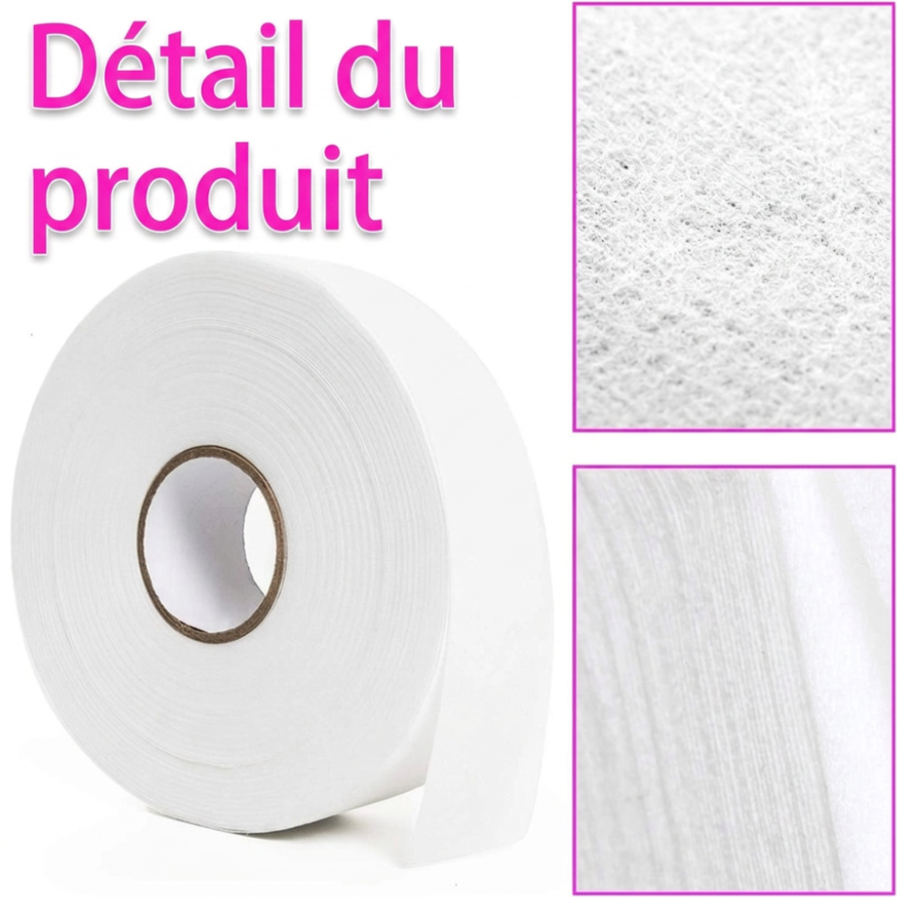 Détail de la bande non tissée hypoallergénique du rouleau d'épilation